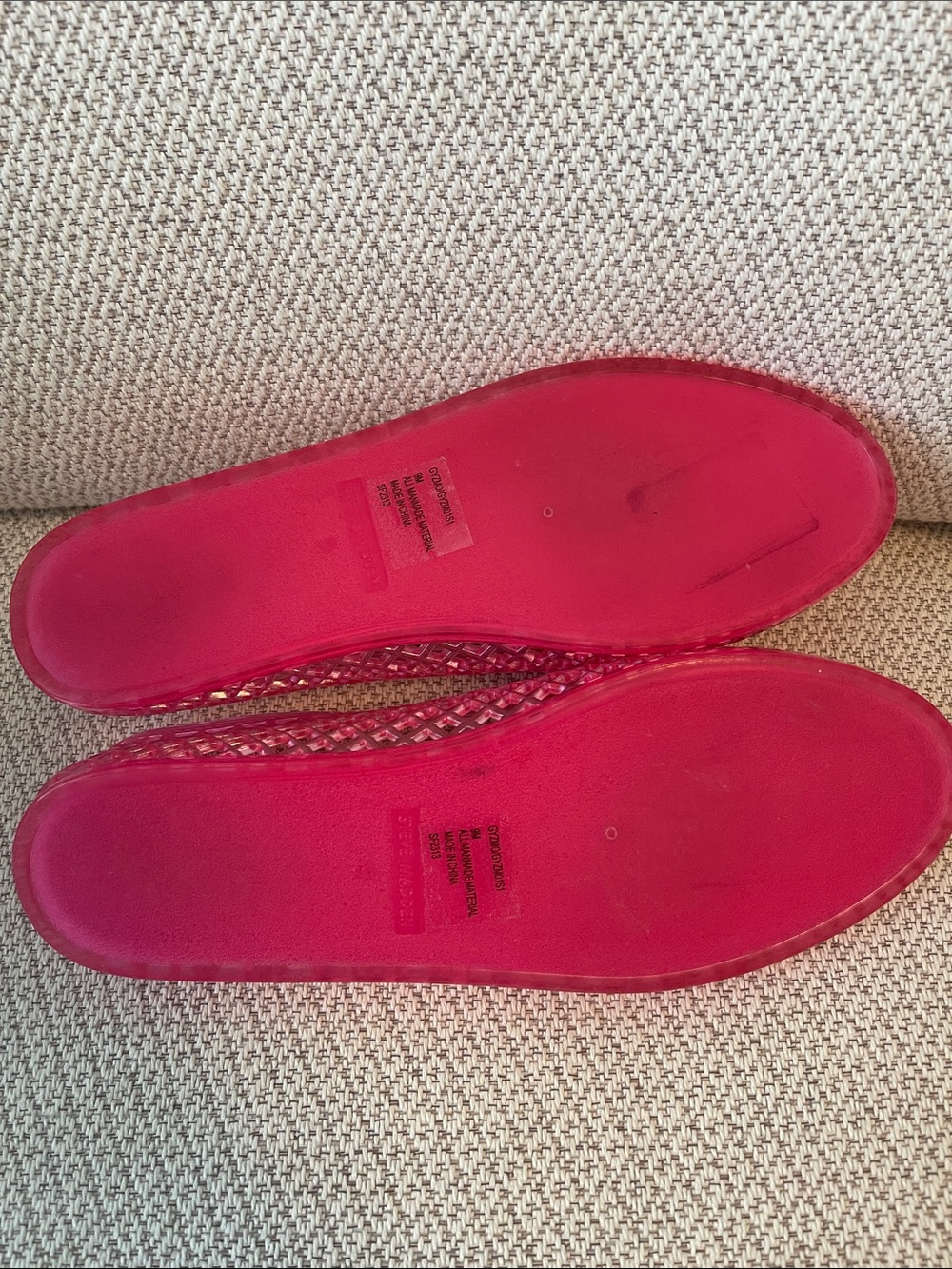 Steve Madden Pink Jelly Lattice Ballet Flats - Picture 3 of 3